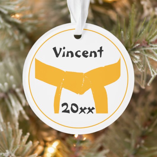 Martial Arts Sinaasappels riem gedateerd Ornament (Boom)