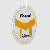 Martial Arts Sinaasappels riem gedateerd Ornament (voorkant)