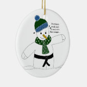 Martial Arts Snowman Keramisch Ornament (Rechts)