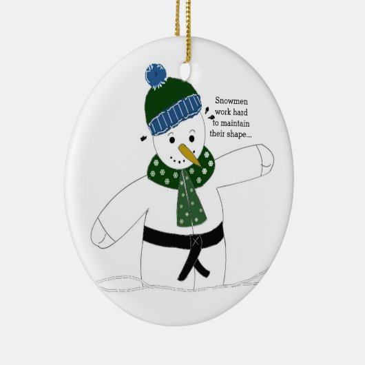 Martial Arts Snowman Keramisch Ornament (Rechts)