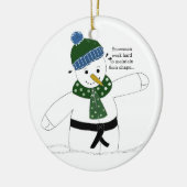 Martial Arts Snowman Keramisch Ornament (Links)