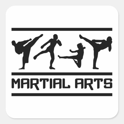 Martial Arts stickers, aanpasbaar Vierkante Sticker (Voorkant)