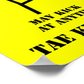 Martial Arts Taekwondo Waarschuwing Poster (Hoek)