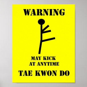 Martial Arts Taekwondo Waarschuwing Poster