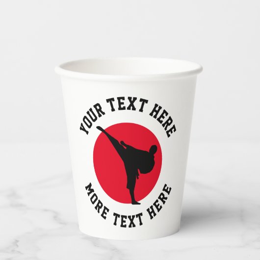 Martial arts thema kind's karate Verjaardagsfeest Papieren Bekers (Voorkant)