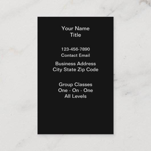 Martial Arts Theme Visitekaartjes (Achterkant)