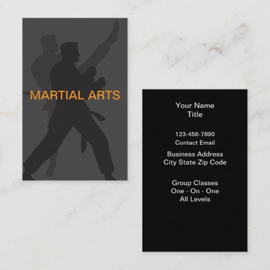 Martial Arts Theme Visitekaartjes (Voorkant / Achterkant)