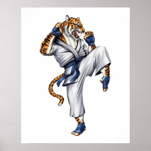Martial Arts Tijger Poster (Voorkant)