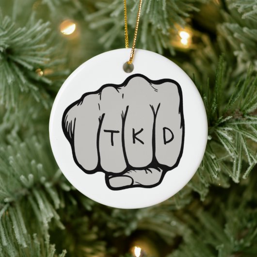 Martial Arts TKD Fist Keramisch Ornament (Boom)