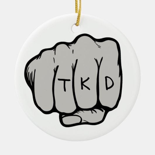 Martial Arts TKD Fist Keramisch Ornament (Voorkant)