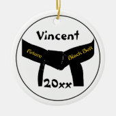 Martial Arts Toekomst Zwarte Riem Keramisch Ornament (Voorkant)