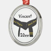 Martial Arts tweede graads zwarte riem rang Metalen Ornament (Links)