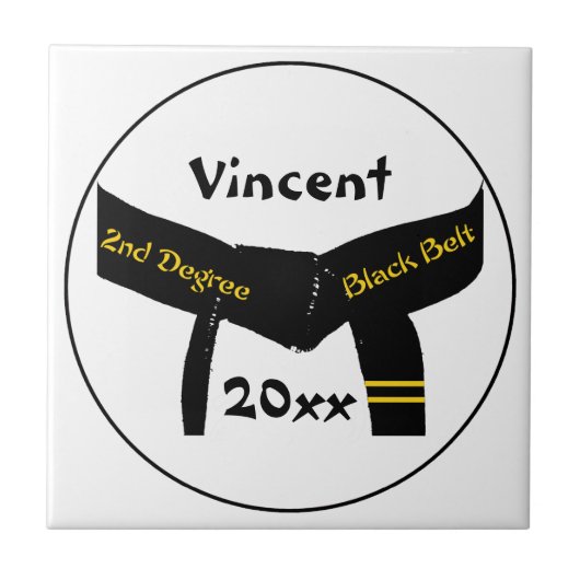 Martial Arts tweedegraads zwarte band Tegel Tegeltje (Voorkant)