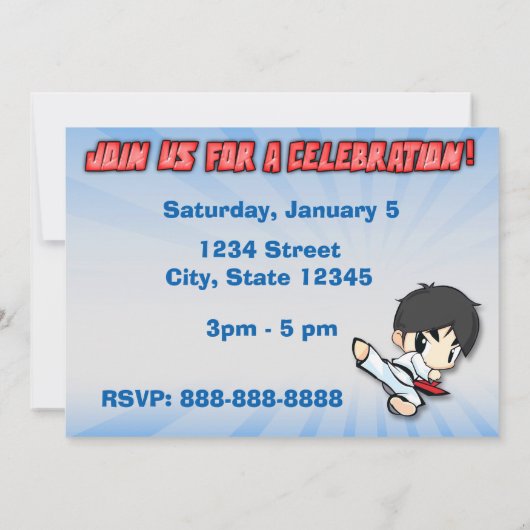 Martial Arts Uitnodiging - CUSTOM (Achterkant)