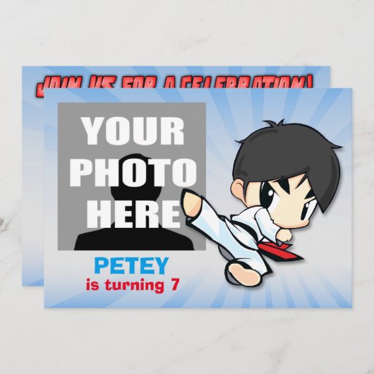 Martial Arts Uitnodiging - CUSTOM (Voorkant / Achterkant)