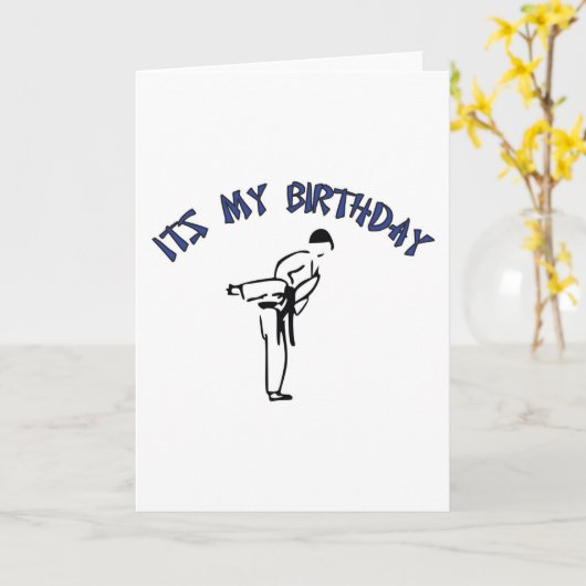 Martial Arts Verjaardag Kaart Design (Gele Bloem)
