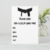 Martial Arts Verjaardagsfeest Geel Rood Uitnodigin Kaart (Staand voorkant)