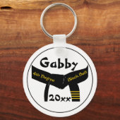 Martial Arts Vierde graad Zwarte Gordel Sleutelhan Sleutelhanger (Voorkant)