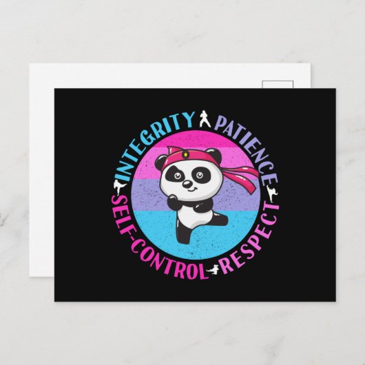 Martial Arts Waarden - Girly Karate Mindset Briefkaart (Voorkant / Achterkant)