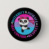 Martial Arts Waarden - Girly Karate Mindset Ronde Button 5,7 Cm (Voorkant)