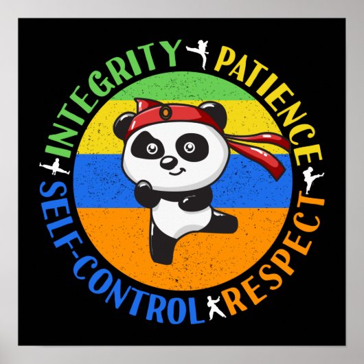 Martial Arts Waarden - Jongens Karate Mindset Poster (Voorkant)