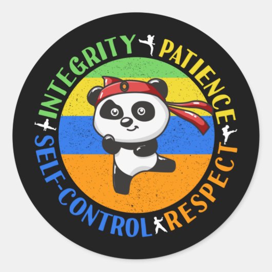 Martial Arts Waarden - Jongens Karate Mindset Ronde Sticker (Voorkant)