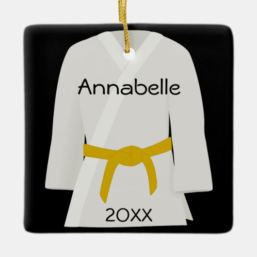 Martial Arts Yellow Belt Ornament (Voorkant)
