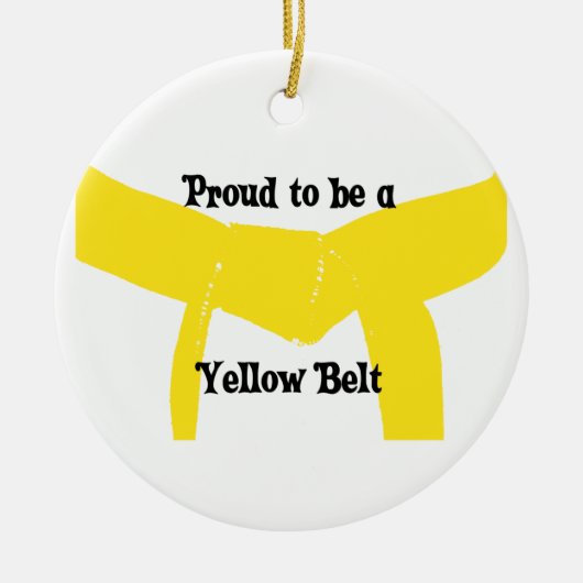 Martial Arts Yellow Belt Proud Keramisch Ornament (Voorkant)