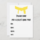 Martial Arts Yellow Belt Verjaardagsfeest Uitnodig Kaart (Voorkant)