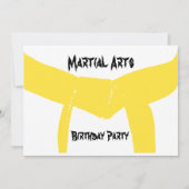 Martial Arts Yellow Belt Verjaardagsfeest Uitnodig Kaart (Achterkant)