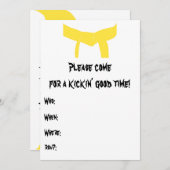 Martial Arts Yellow Belt Verjaardagsfeest Uitnodig Kaart (Voorkant / Achterkant)