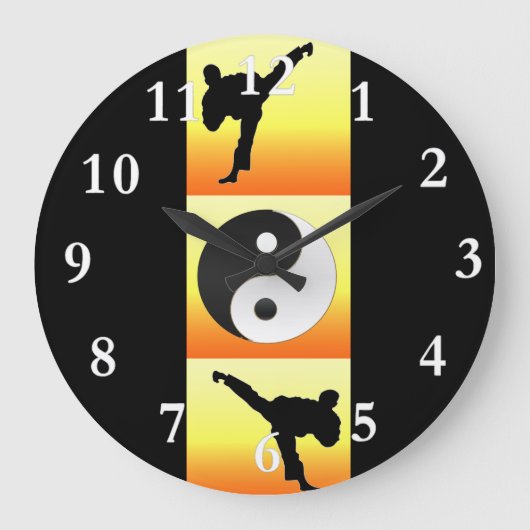 Martial Arts Yin Yang Clock Grote Klok (Voorkant)