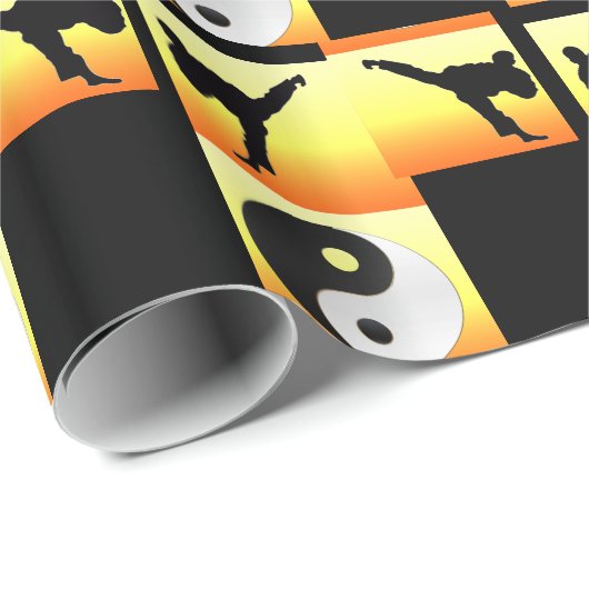 Martial Arts Yin Yang Wrapping Paper Cadeaupapier (Rol Hoek)