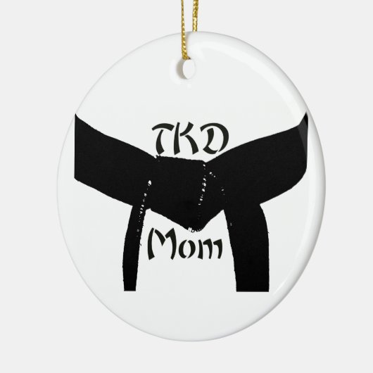 Martial Arts Zwart Riem TKD Mam Keramisch Ornament (Links)