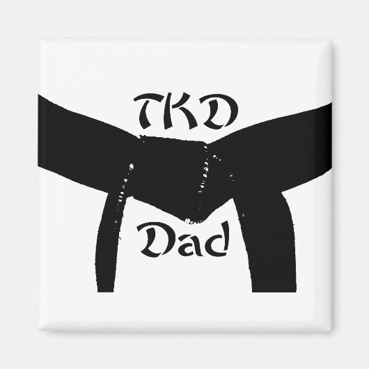 Martial Arts Zwart Riem TKD Papa Magneet (Voorkant)