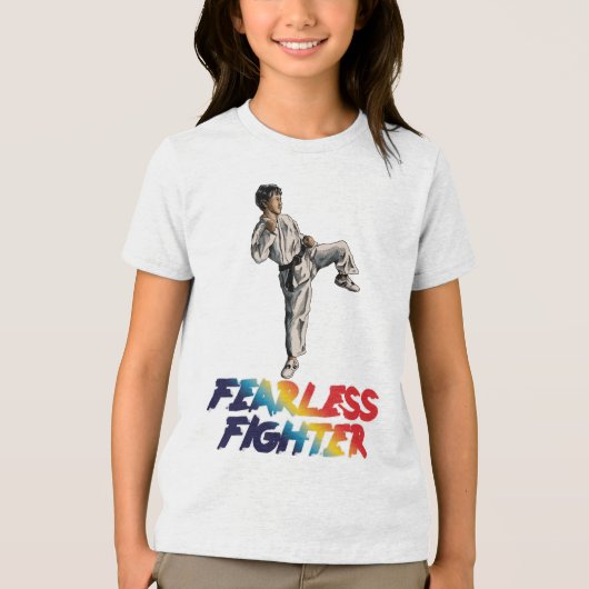 "Martial Mastery, Fearless Fighter" Tri-Blend Shirt (Voorkant)