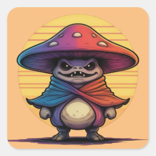 Martial Mushroom Vierkante Sticker
