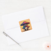 Martial Mushroom Vierkante Sticker (Envelop)
