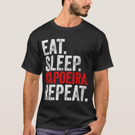 Martial Ninja Costume Eat Sleep Capoeira Herhalen T-shirt (Voorkant)