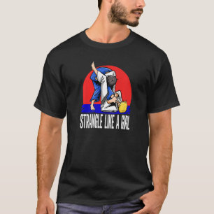 Martial Strangle als een meisje Judoka Judo T-shirt