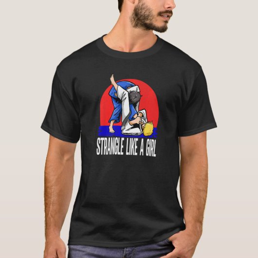 Martial Strangle als een meisje Judoka Judo T-shirt (Voorkant)