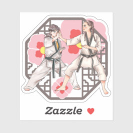 Martiale Harmonie - Vrouwelijk Duo in Actie Sticker