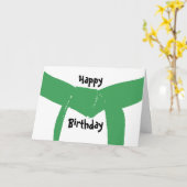 Martiale Kunst Groene Belt Birthday Kaart (Gele Bloem)