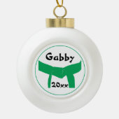 Martiale Kunst Groene Belt Gedateerd Keramische Bal Ornament (Voorkant)