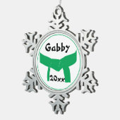 Martiale Kunst Groene Belt Gedateerd Tin Sneeuwvlok Ornament (Rechts)