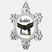 Martiale Kunst, vierde graad zwart, gordel Tin Sneeuwvlok Ornament (Rechts)