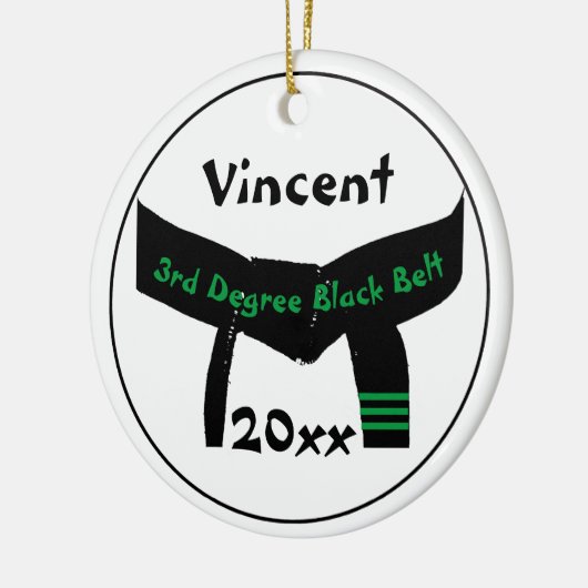 Martiale Kunsten, 3e graad zwart, Belt groene teks Keramisch Ornament (Links)