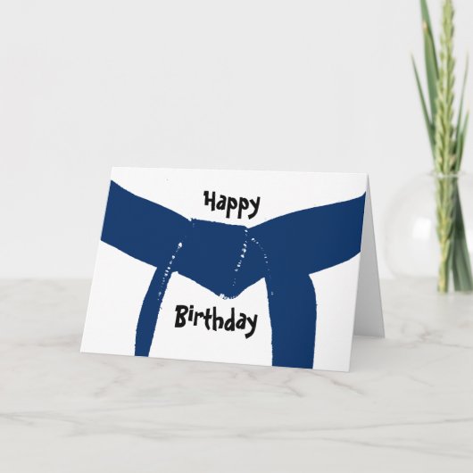 Martiale kunsten Dark Blue Belt Birthday Kaart (Voorkant)