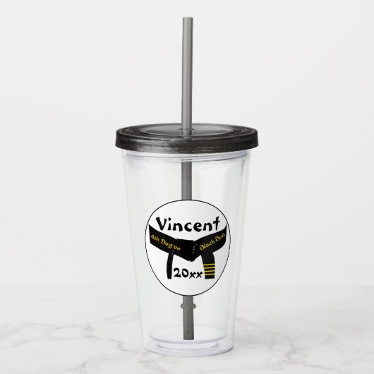 Martiale Kunsten met de vierde graad zwarte gordel Acryl Drinkbeker (Voorkant)