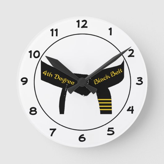 Martiale Kunsten met de vierde graad zwarte gordel Ronde Klok (Voorkant)